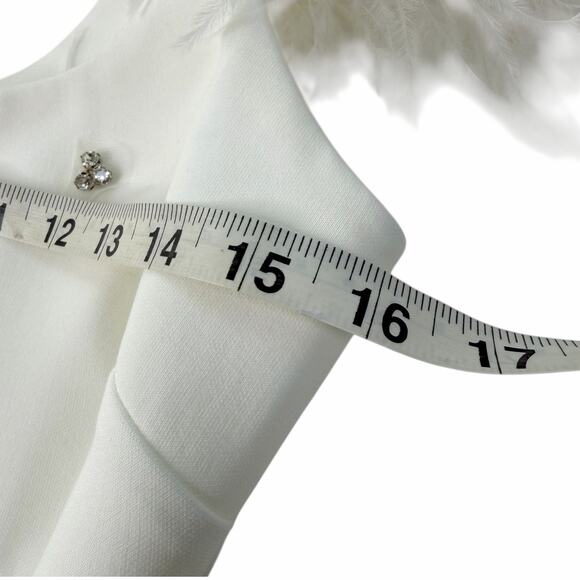 New Likely Cameron Feather Trim Crystal Embellished Minidress Size 4 - Picture 9 of 10